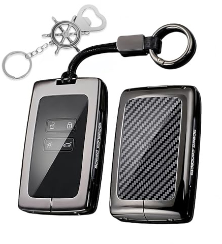 Rondrive Car Key Case Suitable for Dacia Duster 2/3 Jogger Sandero Stepway 3 Sandero 3 2022 2023 2024 Bigster 2025 2026 Key Case Metal Housing Scratch-Resistant Key Protection with Key Ring