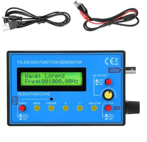 Generatore di segnale, generatore di segnale di funzione con tecnologia DDS, modulo FG-200 per uscita sinusoidale a onda triangolare quadrata per test e calibrazione elettronica (A)