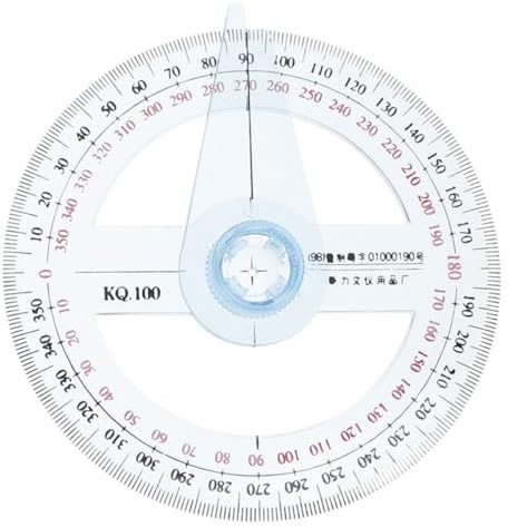 NIYANGLE Goniometro Circolare Multifunzione 360° Righello Geometrico Portatile per Misurazione Angoli e Disegno Tecnico, Strumento Leggero per Studenti e Professionisti in Ufficio e Scuola