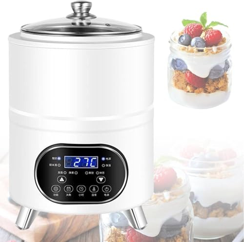Yogurtiera Professionale Con Controllo Di Tempo E Temperatura, Macchina per La Fermentazione Dello Yogurt Da 8 L/12 L, Fermentazione a Temperatura Costante a 360°, Per Yogurt Fatto in Casa White-12L
