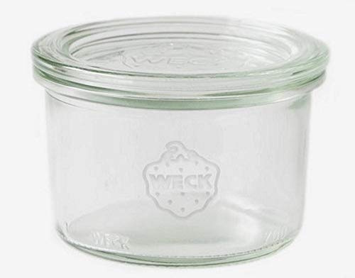 Weck 12 Einkochgläser 200ml Sturzform/Sturzglas RR80 mit Glasdeckel, Ringen und Klammern im Original Karton (Mit Glasdeckel, Ringen und Klammern)