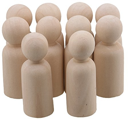 BQLZR blanke, kleine Holz-Puppe, Körper für Kunst, Basteln und bemalte Hochzeits-Kuchen, DIY, 10 Stück, M4170925023