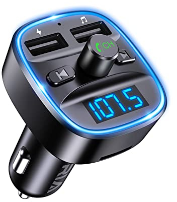 ORIA Bluetooth FM Transmitter Auto, Bluetooth 5.3 Adapter für Auto Radio, Rauschunterdrückung Mikrofon & 2 USB Aufladung, Freisprechen Carkit, unterstützt BT, SD-Karte, USB-Stick