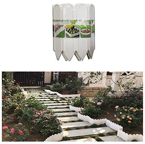 LJIANW Gartenzaun, Gartenumrandung, Japanisch Plastik Rasenkantenrolle Leicht Zu Schneiden, Trennung Gras Kieselsteine Pflanzen Boden, Einfach Zu Falten (Color : White, Size : 27x300cm)