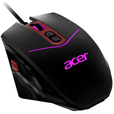 Acer Nitro Gaming Mouse II Souris de Jeu avec capteur PAW3325, DPI réglable et 8 Boutons, y Compris Burst Fire