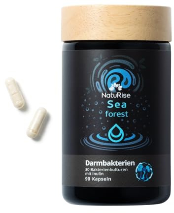 NatuRise® Darmbakterien Kapseln Hochdosiert [30 Mrd. BAKTERIENSTÄMME] - Probiotika Kulturen Komplex mit Inulin - (90 Stück)