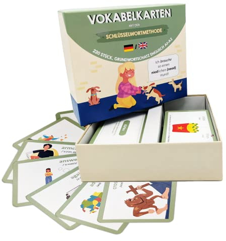 Sophies Kartenwelt Vokabelkarten zum Englisch Lernen für Anfänger und Auffrischer - schnell Vokabeln Lernen mit Eselsbrücken - die häufigsten 220 Vokabeln des Alltags - für Erwachsene und Kinder