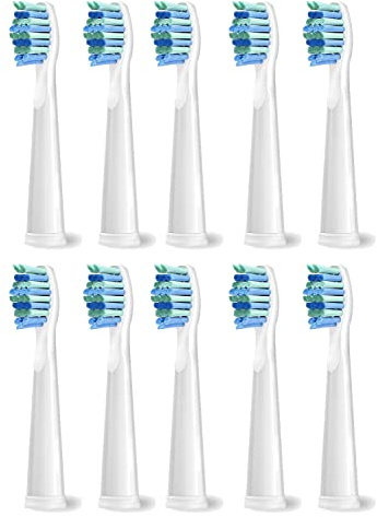 teeteck 10 Stück Ersatzbürsten Passen für Fairywill D7/D8/FW-507/FW-508/FW-551/FW515/2011/917/959/SG-E9 - Weiß