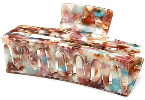 QinGoo Groß Haarklammer Rechteckig Haarspange für Damen, Multicolor