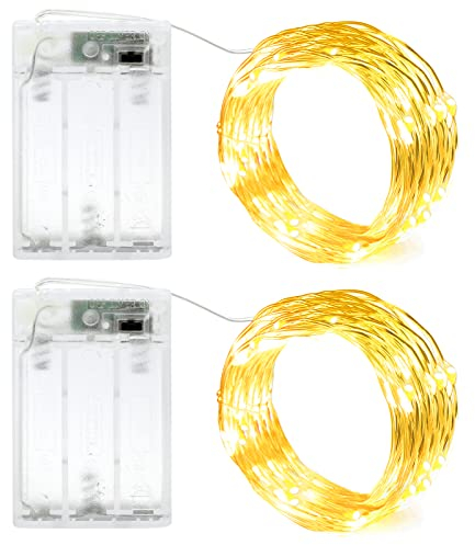 Annefly Pack 2 m LED Lichterkette mit Timer, 20 LEDs, Batteriebetrieben - Mini Lichterkette für Innen- und Aussenbereich, Ideal für Party, Weihnachten, Halloween, Hochzeit & Schlafzimmer