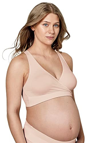 Medela Keep Cool Sleep BH Nahtloser Schwangerschafts- und Still-BH mit Durchgehender R ckenatmungszone und weichem Stoff, Chai, S