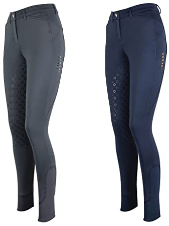 Lazura - Winter Reitleggings Reithose Greta – für Damen & Kinder | Reiterhose mit Silikon Vollbesatz und Tasche – Vollbesatzreithose