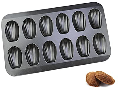 CTForest Madeleine Stampi Forno, Madeleine Stampo, Silicone Madeleine Stampo Forno, Progettato per Fare Dolci Conchiglia per Rendere il Cibo più Gustoso(Nero)