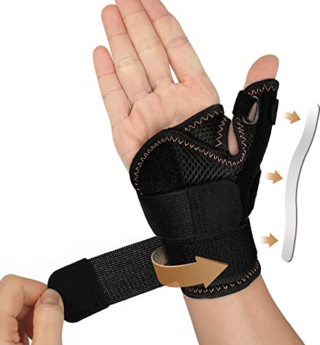 INFILAR Copper Infused Thumb Brace for Men and Women - Comfortable CMC Thumb Brace Spica Splint for Pain Relief, Tendonitis, Thumb Wrist Stabilization Support for Right & Left Hand - Universal Size