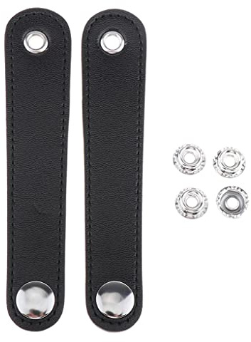 Akkordeon-Faltenbalg-Verschluss, PU-Leder, Mittelabstand optional, 11,8 cm, Schwarz