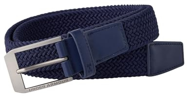 Under Armour M Braided Golf Ceinture de sport pour homme, ceinture tressée pour le golf ou l'usage quotidien, couleur bleu nuit/bleu nuit