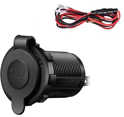 Allume Cigare Voiture Prise étanche Prise 12V Prise de Courant avec câble de 60 cm pour Voiture Marine Moto