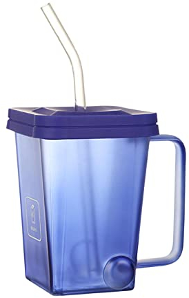 DNCG 400ml Bottiglia di vetro Succo Tazze di latte Bicchiere a forma di bidone della spazzatura Tazza da caffè con cannuccia e coperchio for la colazione Regali di vacanza da viaggio