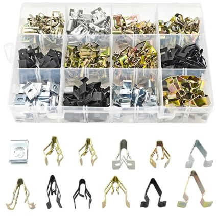 JNNJ240 Pezzi Kit Di Assortimento Di Clip a Molla per Pannello in Metallo, Auto Cruscotto Console Bordo Metallo Fissaggio, Clip Di Fissaggio Interno Del Cruscotto, Fermaglio per Cruscotti in Metallo
