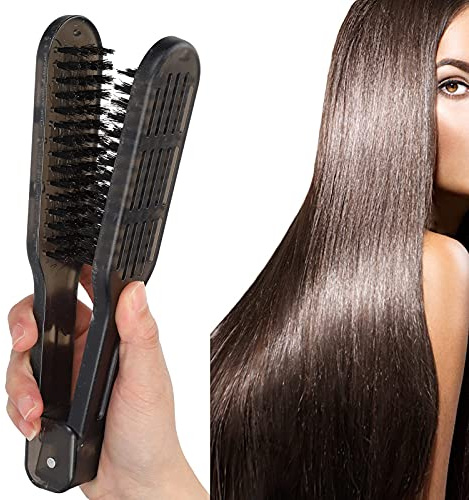 Cocoarm Peine de doble cara con resistencia al calor, antiestático, doble cepillo, peluquería, negro, unisex, adulto, 1 unidad