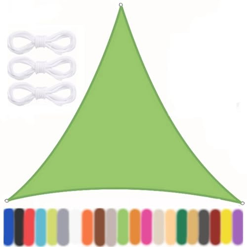 Ryanbem Vela Ombreggiante Triangolare, Tenda a Vela Impermeabile Tenda da Sole per Esterno Protezione Raggi UV 95% Vela Solare con 3 Corde per Giardino Terrazza Verde 3x3x3m