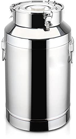 ASumPio Milchtransportdose 201, Edelstahl, Milcheimer, Weineimer, Flasche, Ölfass, Milchkanne, Teekanister, Tragetasche Mit Versiegeltem Deckel, Robust, Für Den Bauernhof Zu Hause (18 L)