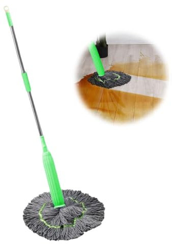 LQQDREX Trapeador deshidratado 2 en 1, fregona autoescurrida, fregona de limpieza de pared redonda giratoria de 360 grados, mopa giratoria de microfibra húmeda y seca, fregona giratoria para limpieza