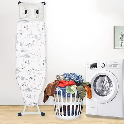 Copriasse Da Stiro Per 97x33cm 110x35cm 122x38cm Asse Da Stiro, Coperchio Per Asse Da Stiro, 100% Cotone Copertura Per Asse Da Stiro, Cordoncino Chiusura, Stiratura Veloce(White,15x48in/38x122cm)