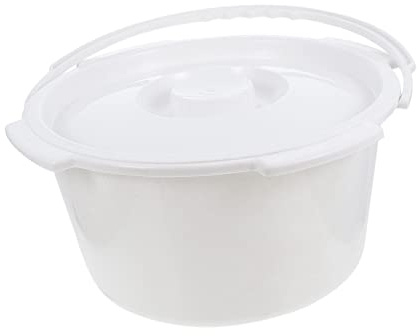 Orinal Portátil para Adultos Tapa, Pp Blanco, Ligero | Fácil de Limpiar y Guardar, Diseño Portátil, para Mayores y Adultos, Uso Diario en Casa