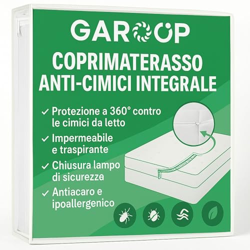 GAROOP Housse Matelas 140x200x30 cm Anti Punaise de Lit et Anti Acarien avec Fermeture Éclair – Protège-Matelas Imperméable Intégral OekoTex | Conception Professionnelle