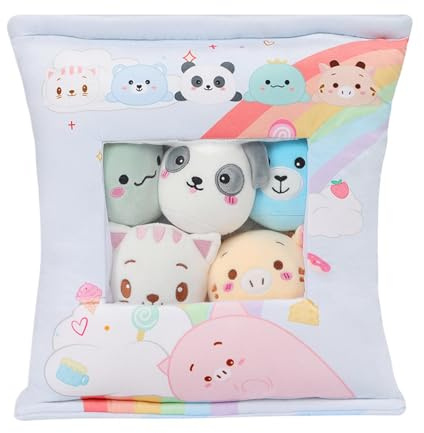 Plüschkissen - Snack Pillow Pudding Plüsch EIN Beutel Tiere Pudding Katze und Panda Set abnehmbar Geburtstag Weihnachten Geschenk