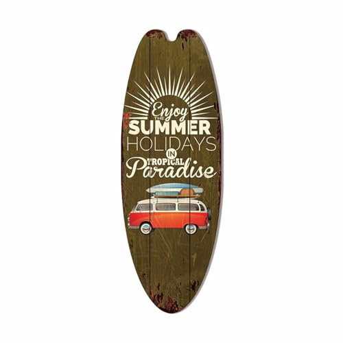 Awleynz Sommer Surfboard Deko, 45,5 cm, Wanddekor aus Holz mit Surfbrettern, Wanddekor für den Außenbereich, Pool-Dekorationen für Wände am Meer, tropische Bars, Heimparty-Dekor (Color 6)