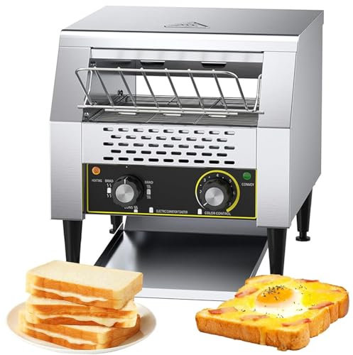 Tostadora Cinta Transportadora Comercial, Máquina Pan Eléctrica, Horno Tostador Plano, Tostadora Profesional 7 Velocidades Con Control Temperatura Para Hacer Muffins, Tostadas,1300w