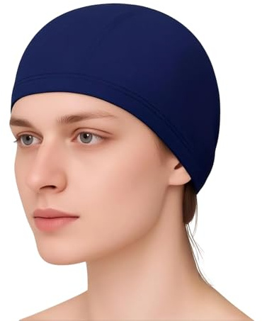 Annlpoy 2pcs Bonnet de Bain en Tissu en Forme de Queue de Poisson Homme Piscine Femme Natation, Respirant et à séchage Rapide, pour Cheveux Longs et Courts, protège Les Cheveux Pendant la Natation