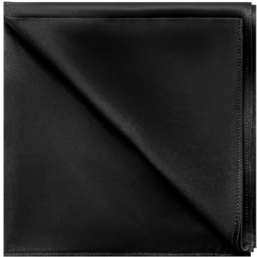 DAISYSILK 100% 19 Momme Mulberry Silk Pocket Squares for Men, Luxury Mens Handkerchiefs, Classic and Printed Designs, Suit Accessory for Weddings Business Gifts 12x12 (Black)