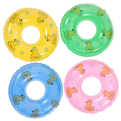 INOOMP 12pcs Mini Inflatable Swim Rings for Photo Props Ring Decorations for Mini House Layout and Diy Projects Colors Each