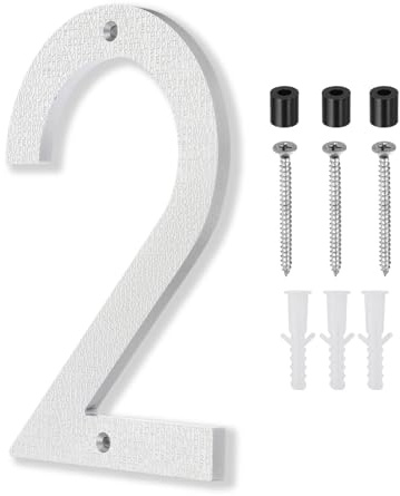 PATIKIL 10 Inch House Number, House Address Numbers Sign Large Floating Modern with Screws for Outside Door Wall Street, Silver, 2