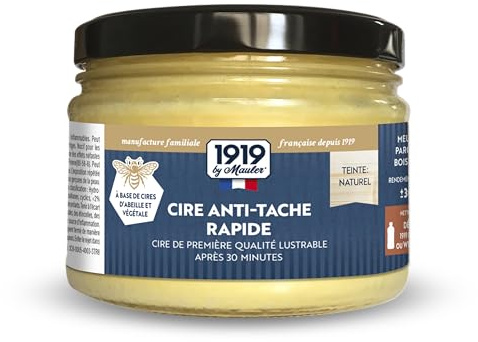 MAULER Cire d'abeille antitache meuble & boiserie - Teinte : Naturel 0,5L | Protection tache & salissure - Effet Déperlant Ravive le bois - Haut Pouvoir Garnissant - Manufacture Mauler depuis 1919