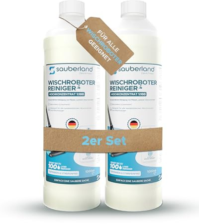 sauberland® 2L Bodenreiniger Wischroboter Reinigungsmittel für Saugwischer (1:100) – Frischer Duft & Schaumarmer Reiniger für alle Böden & Saugroboter – Floor Cleaner Nasssauger – Made in DE