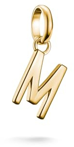THOMAS SABO Charm-Anhänger Buchstabe M Connect vergoldet 18k Vergoldung, Recyceltes 925 Silber