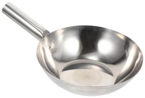 SOLUSTRE Mestolo Da Cucina in Acciaio Inossidabile 34x22,5 Cm Manico Lungo, Grande Paletta Per Acqua e Zuppa, Base Piatta Stabile, Resistente Alla Ruggine, Utensile Per Uso Domestico e Professionale