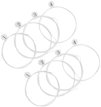 AKOOSY 8 Stück Teiliges Ukulele Saiten Set aus Transparentem Nylon Langlebige Ersatzsaiten für Klaren Hellen Klang Inklusive Spares Passend für Konzert Soprano-ukulelen Einsetzbar