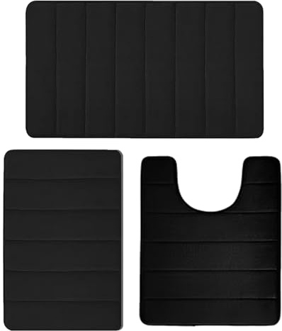Generico Tappetino Per Gabinetto – Velluto Corallo | Set Bagno 3 Pezzi | Scendibagno Assorbente Morbido Casa Toeletta Doccia Comfort Quotidiano Uso