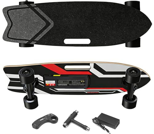 Elektrisches Skateboard mit EIN-/doppel-hubmotor, e-Board mit Fernbedienung, 22-40 km/h höchstgeschwindigkeit, 7-lagiges Deck,elektrisches Longboard für anfänger Single-Drive-15km