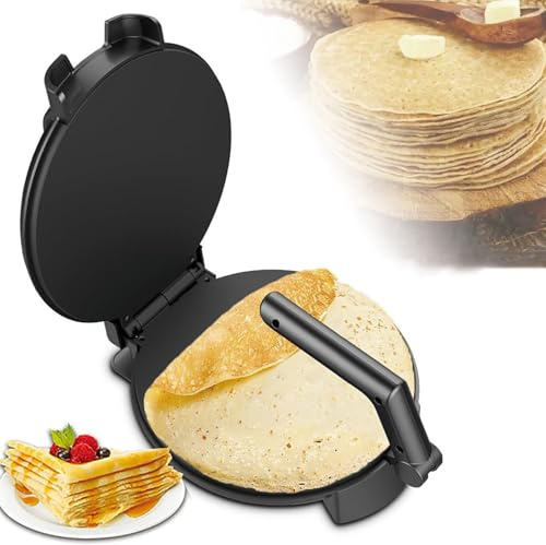 GLJTUO Electric Roti Maker Maker, Fluffy Pancake Maker,1400W Double-Sided Heating Crepe Machine,10 Inelectric Tortilla With Nonstick Plates,For Baking Crepes Muffins Chapati Tor