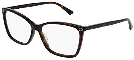 Gucci Womens GG0025O-002 Eyeglass Cases, HAVANA, 56