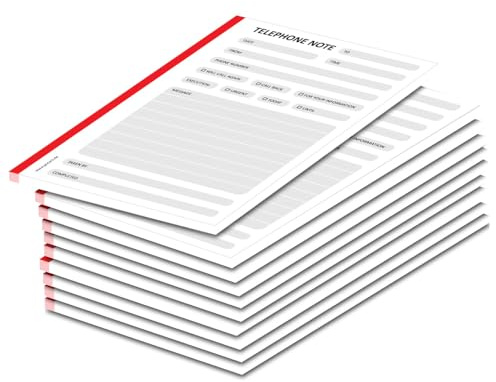 PRICARO Telephone Message, A6 unpunched, red, Set of 10