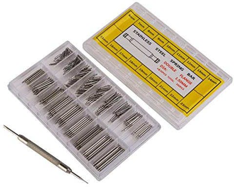 Febbya Uhren Edelstahl Federstege, Uhr Spring Bars Federsteg Uhren-Werkzeug mit Remover Repair Tool 360 Stück 6-23mm