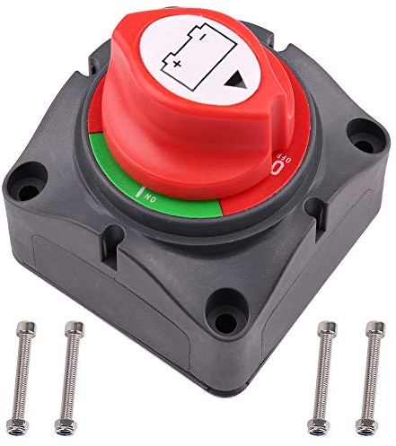 LotFancy Batterie Trennschalter 12V, Auto Hauptschalter, Batterietrennschalter 12V 24V 48V für Marine Boot Wohnmobil Wohnwagen, Batterieschalter Wasserdicht