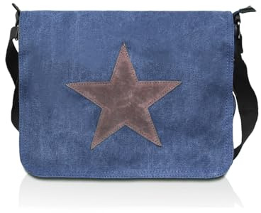 Glamexx24 Tasche Handtaschen Schultertasche Umhängetasche mit Stern Muster Tragetasche Laptoptasche Messenger Bag Herren für Arbeit Freizeit oder Schule